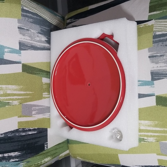 Servappetit Modern Simplicity 10 inches Ceramic Grill Pan With Lid In Red NIB - Picture 2 of 7